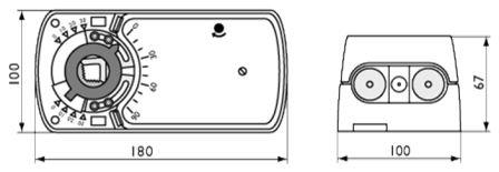 Электроприводы для воздушных заслонок и вентилей Polar Bear 16 Нм ADM16 S (DM1.1S) - технический рисунок