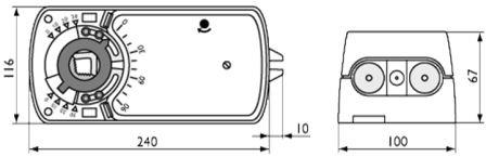 Электроприводы для воздушных заслонок и вентилей Polar Bear 16 Нм «Safety» ADM-R16.F S (DM1.1FS) - технический рисунок