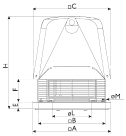 Крышные промышленные вентиляторы O.ERRE TXP 7M - технический рисунок