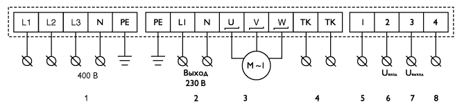 Однофазные пятиступенчатые регуляторы скорости Polar Bear OVTT 4, OVTT 8, OVTT 11 - схема