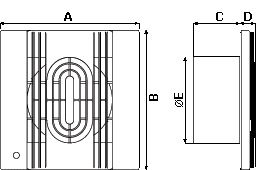 Осевые бытовые вентиляторы O.ERRE IN 15/6 A HT - технический рисунок
