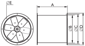 Осевые промышленные вентиляторы Polar Bear ECR 404 M4 - технический рисунок