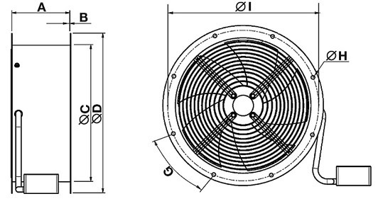 Осевые вентиляторы низкого давления Systemair AR Sileo 300 E4 - технический рисунок