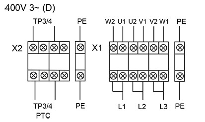 Осевые взрывозащищенные вентиляторы среднего давления Systemair AXC-EX 630-9/20°-2 - схема подключения