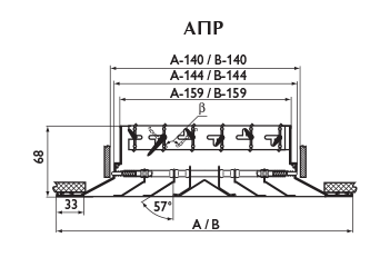 Потолочные диффузоры Арктос 1АПР 2АПР 3АПР 4АПР - технический рисунок