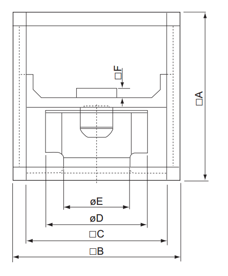 Промышленные вентиляторы для квадратных каналов Systemair MUB 042 450EC-A2-K - технический рисунок