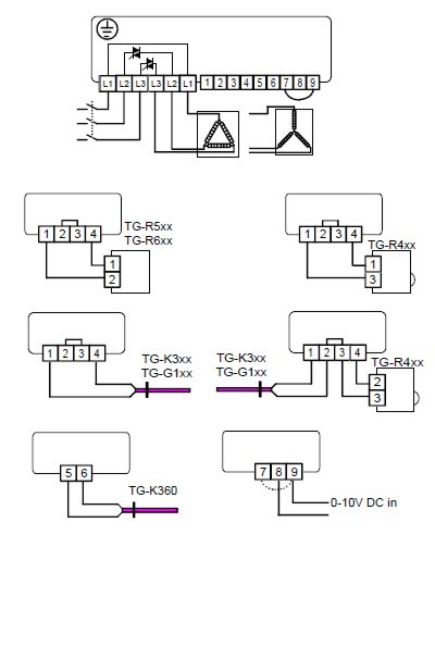 Регуляторы температуры Systemair TTC-25 для электрического нагрева - схема