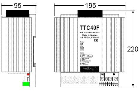 Регуляторы температуры Systemair TTC-40F для электрического нагрева - технический рисунок