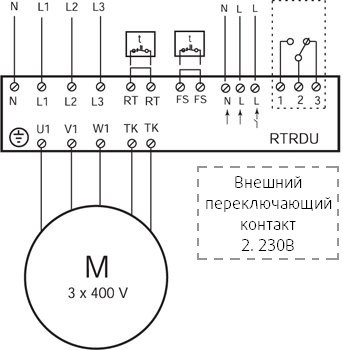 Трехфазные трансформаторы Systemair RTRDU2 - схема