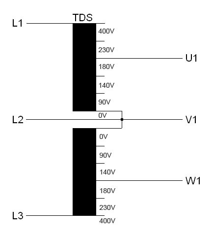 Трехфазные трансформаторы Systemair TDS 010A5 - схема