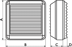 Оконные бытовые вентиляторы O.ERRE Ventilor 20/8 AR, Ventilor 25/10 AR - технический рисунок
