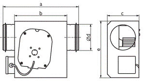 Низкопрофильные канальные промышленные вентиляторы для круглых каналов Ostberg LPK 100 A - технический рисунок