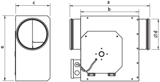 Низкопрофильные канальные промышленные вентиляторы для круглых каналов Ostberg LPKB 200 С1 EC - технический рисунок