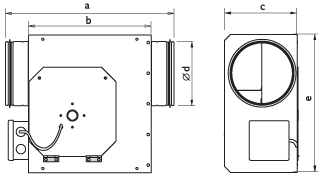 Низкопрофильные канальные промышленные вентиляторы для круглых каналов Ostberg LPKB 160 C1 - технический рисунок