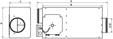 Низкопрофильные канальные промышленные вентиляторы для круглых каналов Ostberg LPKBI 125 B EC  - технический рисунок