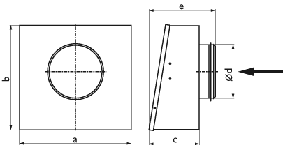 Настенные промышленные вентиляторы для круглых каналов Ostberg RS 160 A - технический рисунок