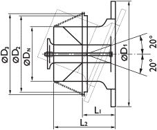 Вихревые диффузоры Polar Bear DZU - технический рисунок