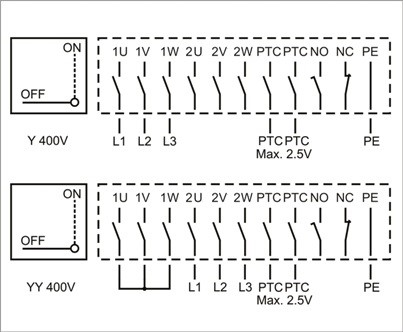 Высокотемпературные крышные вентиляторы Systemair DVV 800D4-8-XL/120°C - схема подключения