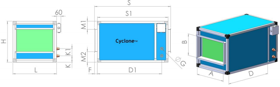 Увлажнитель Cyclone HCUC 400-200-300 канальный сотовый/поверхностный