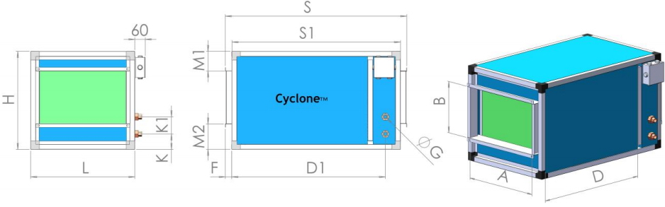 Увлажнитель Cyclone HCUC 500-300-300 канальный сотовый/поверхностный