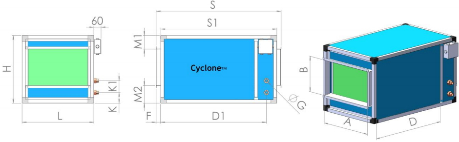 Увлажнитель Cyclone HCUC 800-500-300 канальный сотовый/поверхностный