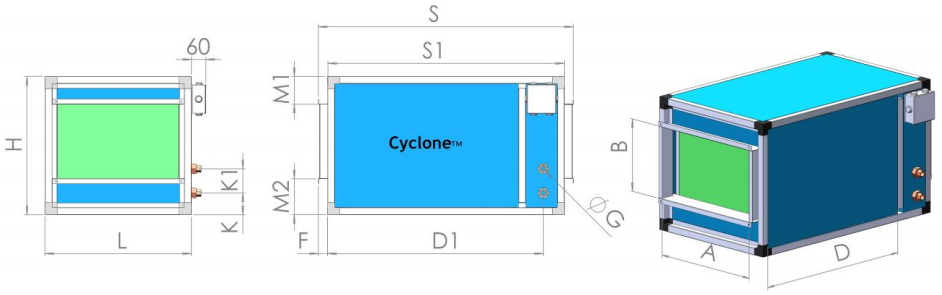 Увлажнитель Cyclone HCUC 600-350-300 канальный сотовый/поверхностный