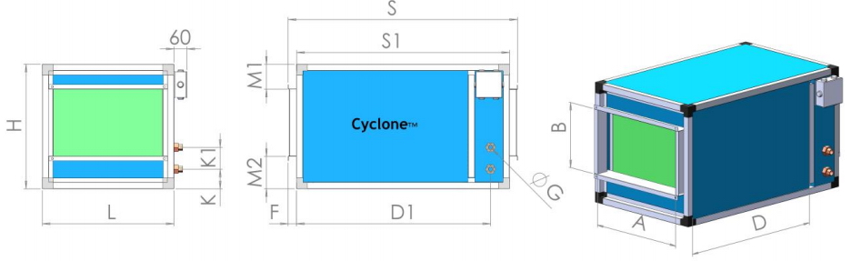 Увлажнитель Cyclone HCUC 300-150-300 канальный сотовый/поверхностный