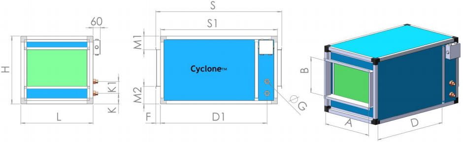 Увлажнитель Cyclone HCUC 700-400-300 канальный сотовый/поверхностный