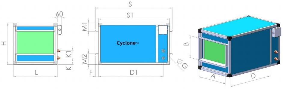 Увлажнитель Cyclone HCUC 900-500-300 канальный сотовый/поверхностный